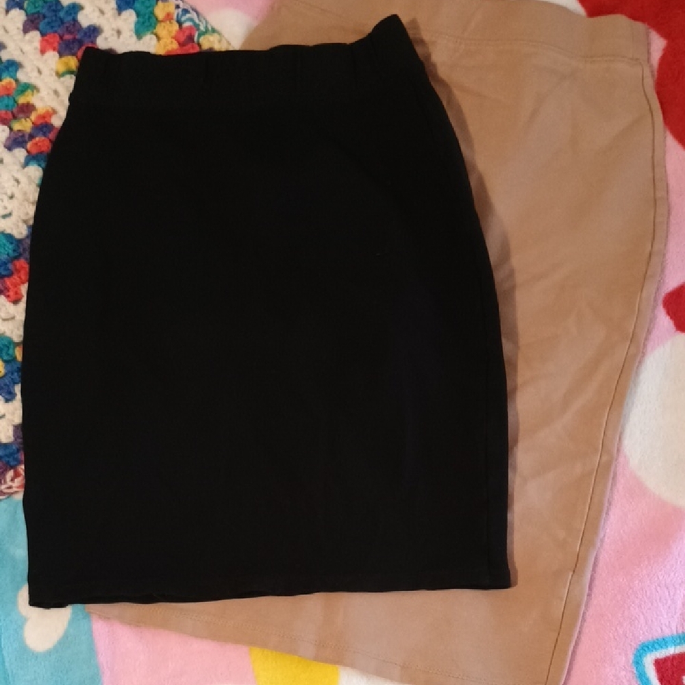 Elegant Black and Tan Women's Skirt Set